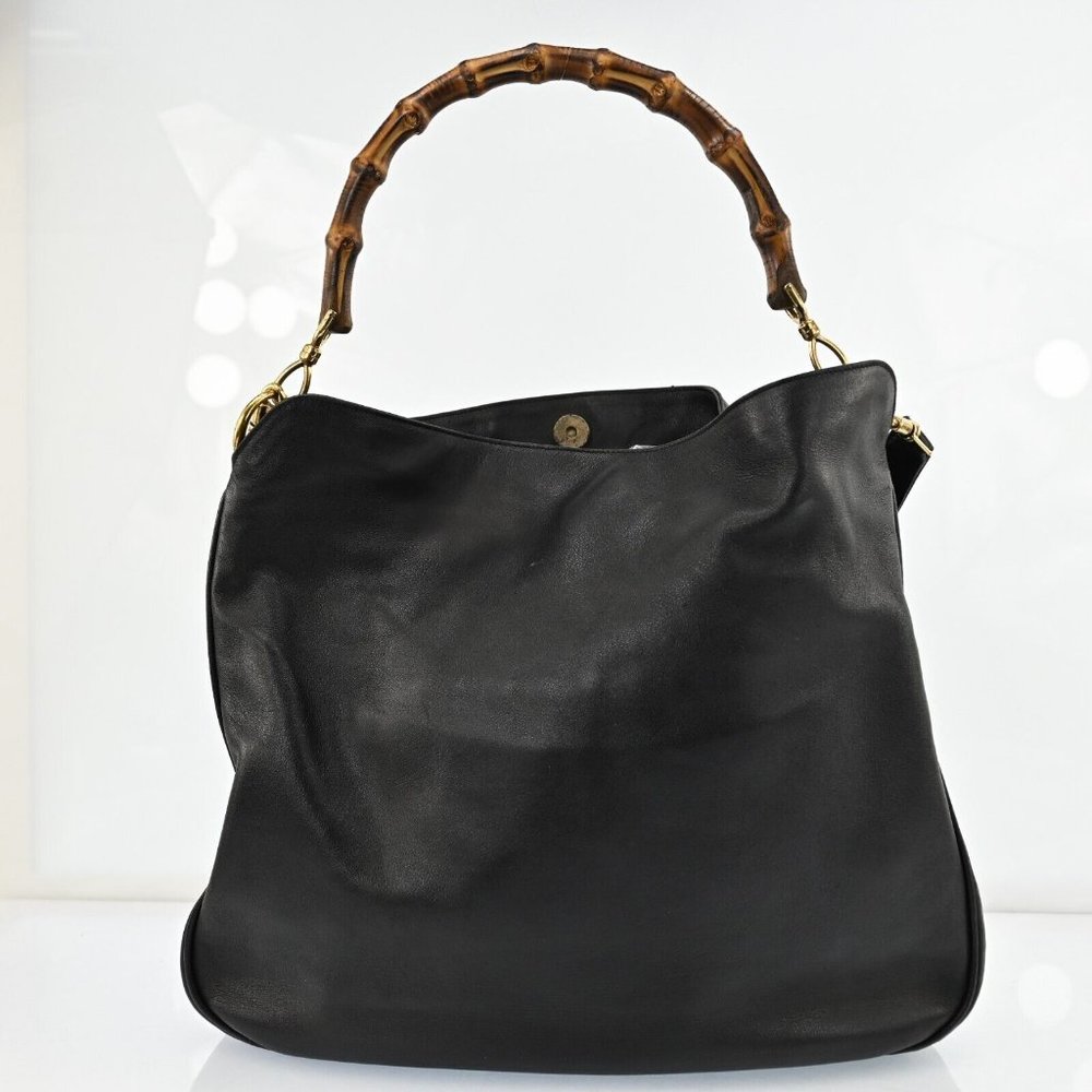 Auth Gucci Bamboo 2Way Shoulder Bag #47302G16B - Picture 3 of 12
